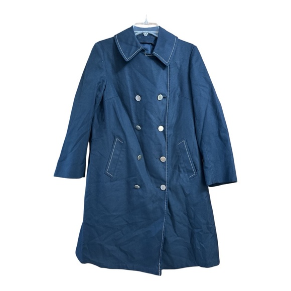 London Fog Vintage Style Classic Blue Double-Breasted Women's Coat, Women’s 12 - Picture 1 of 7